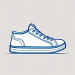 blue sneakers with white toe caps image